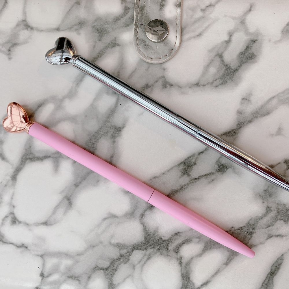 Heart Slim Stainless Steel Ballpoint Pen